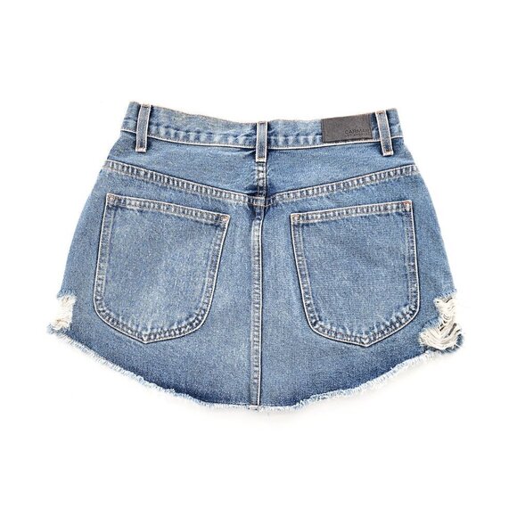 CARMAR Beatrice Distressed Denim Mini Skirt NWT - Picture 9 of 11